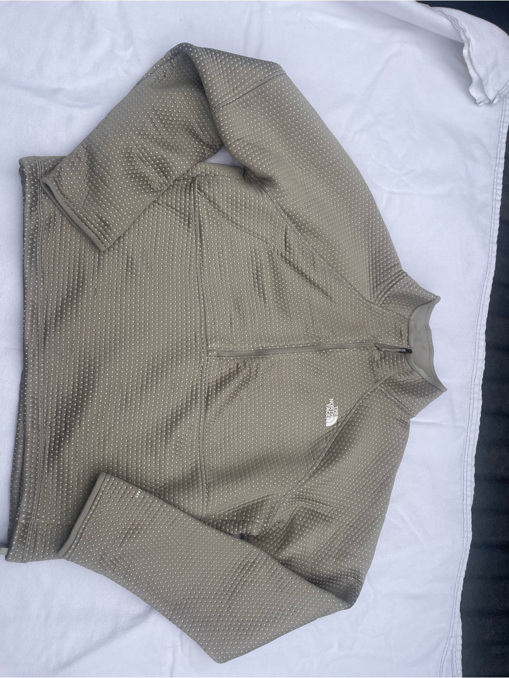 North Face DotKnit Thermal 1/4 Zip Womens Small Clay Gray Snag NF0A88U5